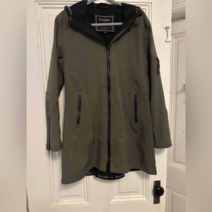 Women's Olive Hooded rain Jacket size 10